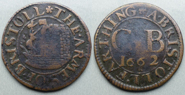 Bristol, city issue 1662 farthing N1545 Bristol, city issue 1662 farthing N1545